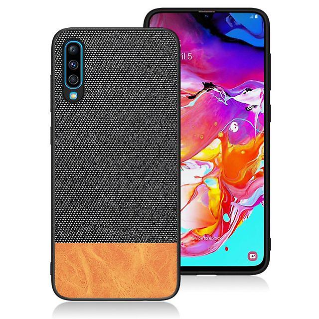 Samsung Galaxy A10S Canvas Shell Case - Black / Orange