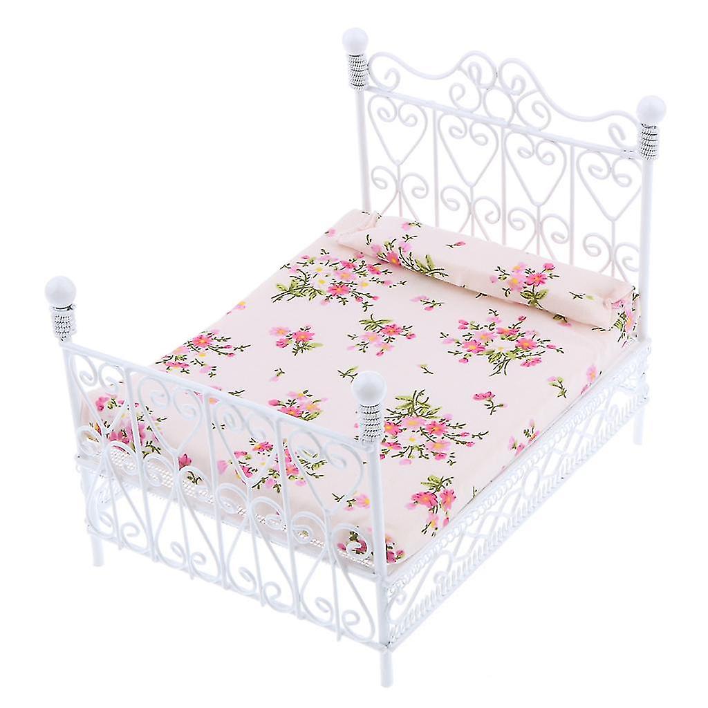Miniature Metal European Retro Double Bed
