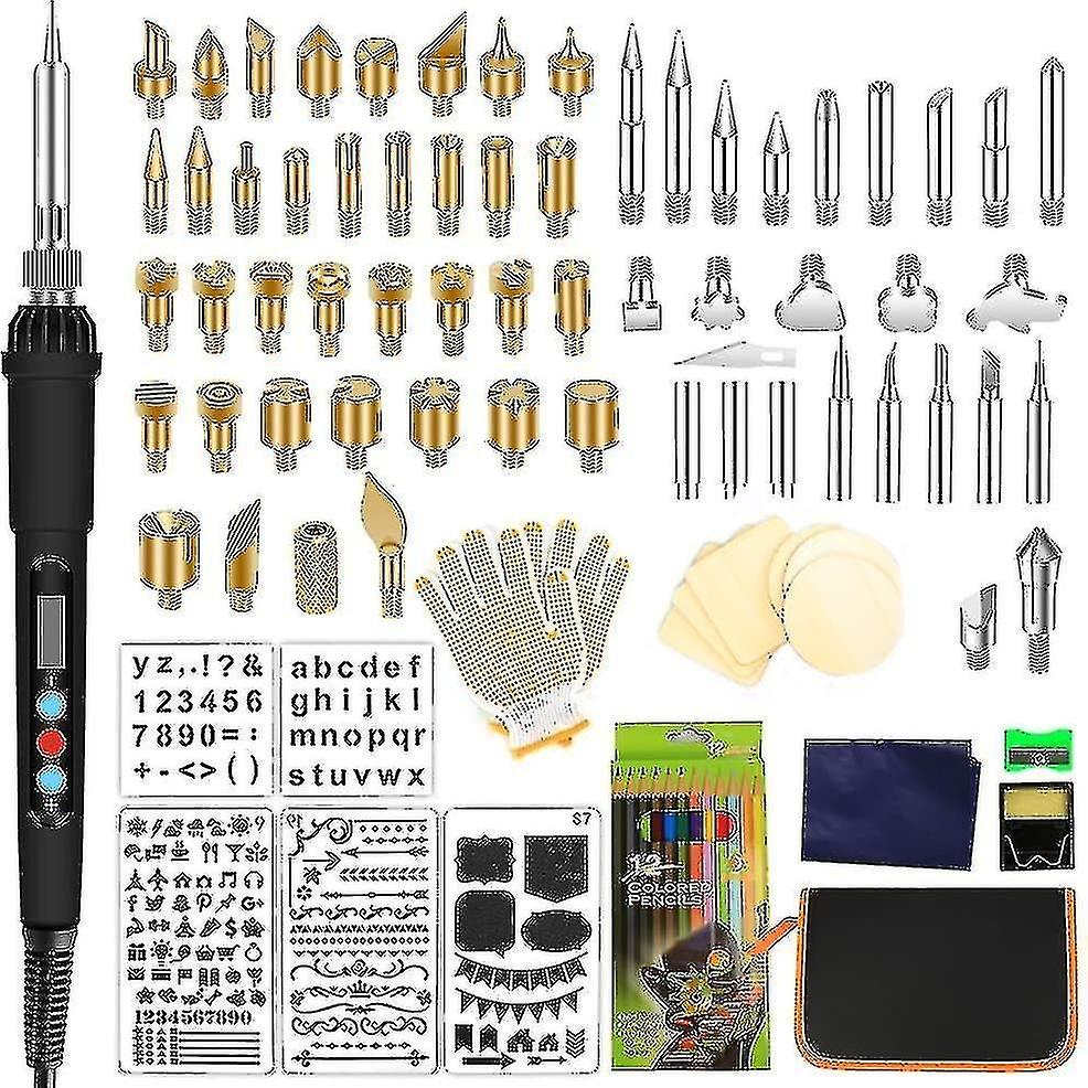 Wood Burning Kit, Professional Wood Burning Tool Pen Set 110 Pcs Pyrography To