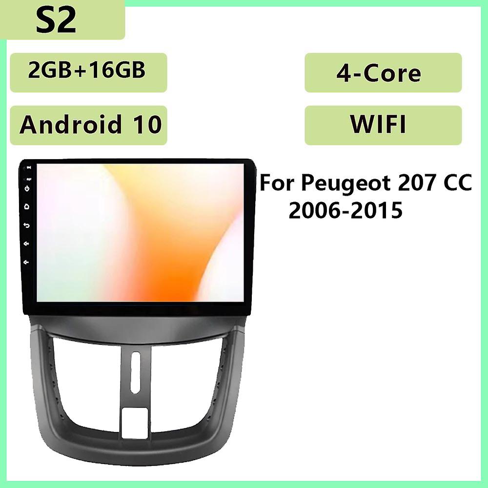 2din 4+64g Android Auto Car Radio Multimedia Playercarplay Gps Navigation No Dvd For Peugeot 207 Cc 2006 2007 2008 2009-2015