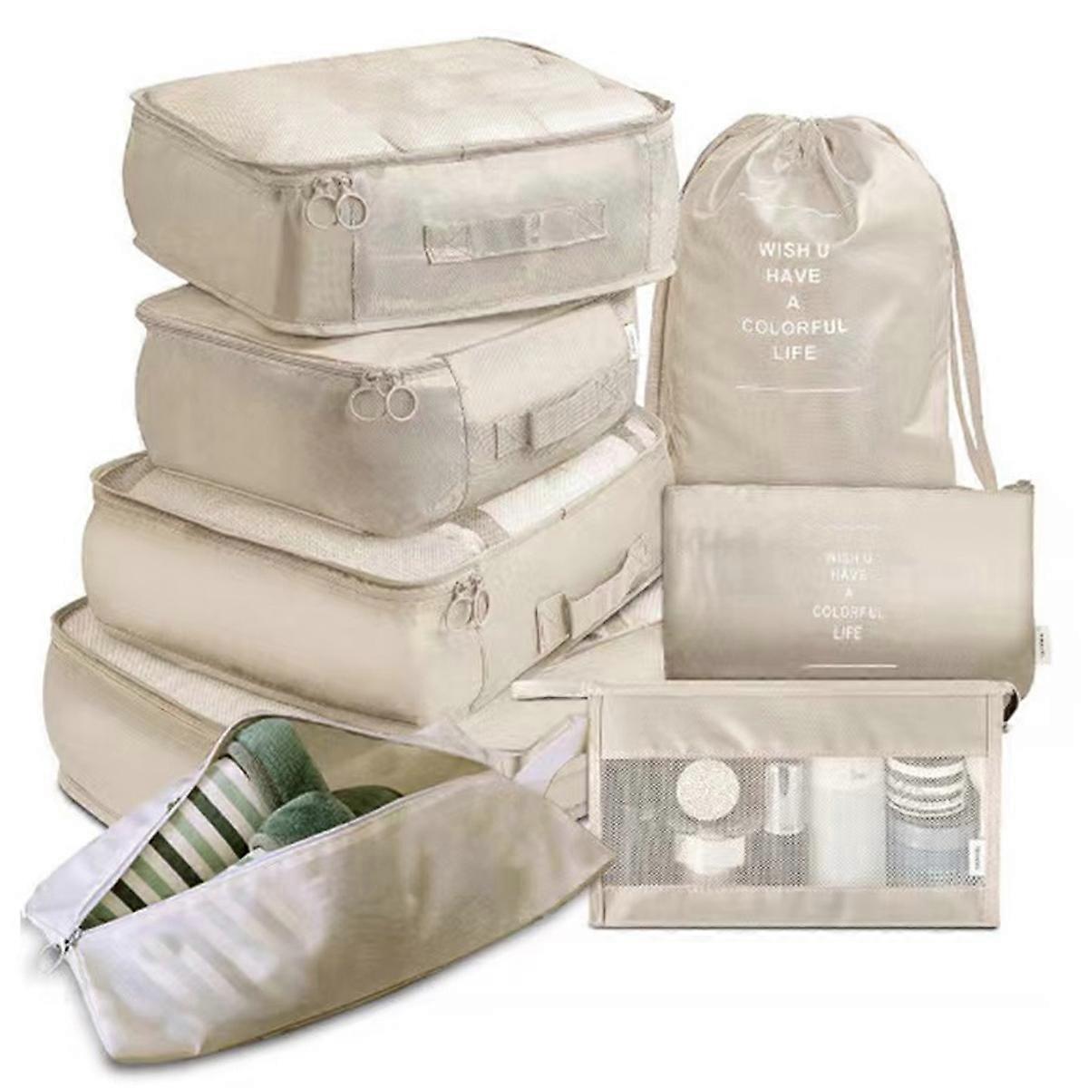 8 Set Packing Cubes Bagagepackningsarrangörer för resetillbehör