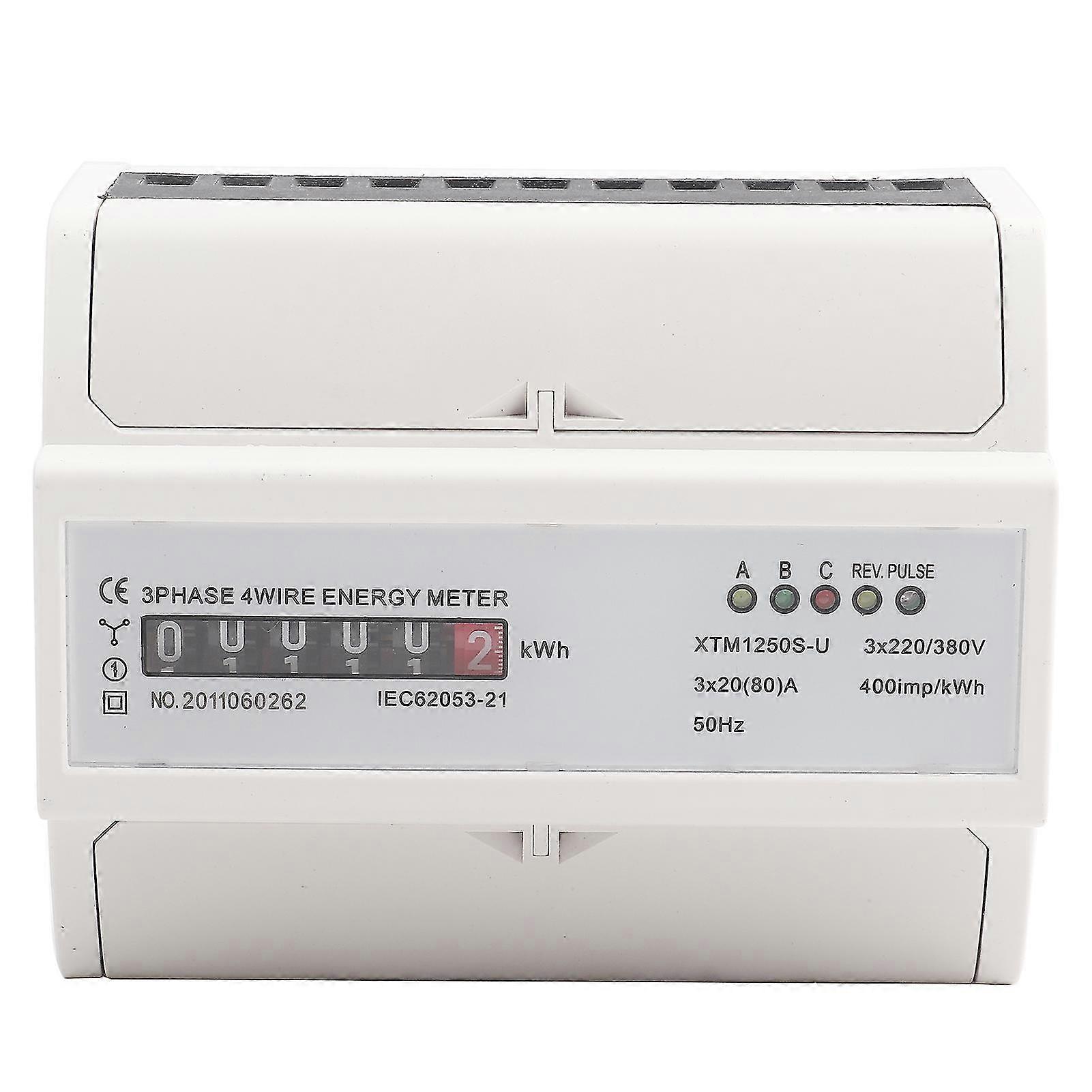 Digital 3-phase 4-wire DIN Rail Electric Meter 20(80)A