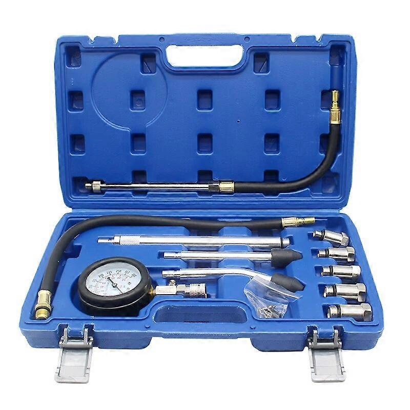 Professional AUTO TOOLS Petrol Gasoline Engine Cylinder Compression Gauge Tester Kit Cylinder Tester With M10 M12 M14 M16 M18 ST1M119
