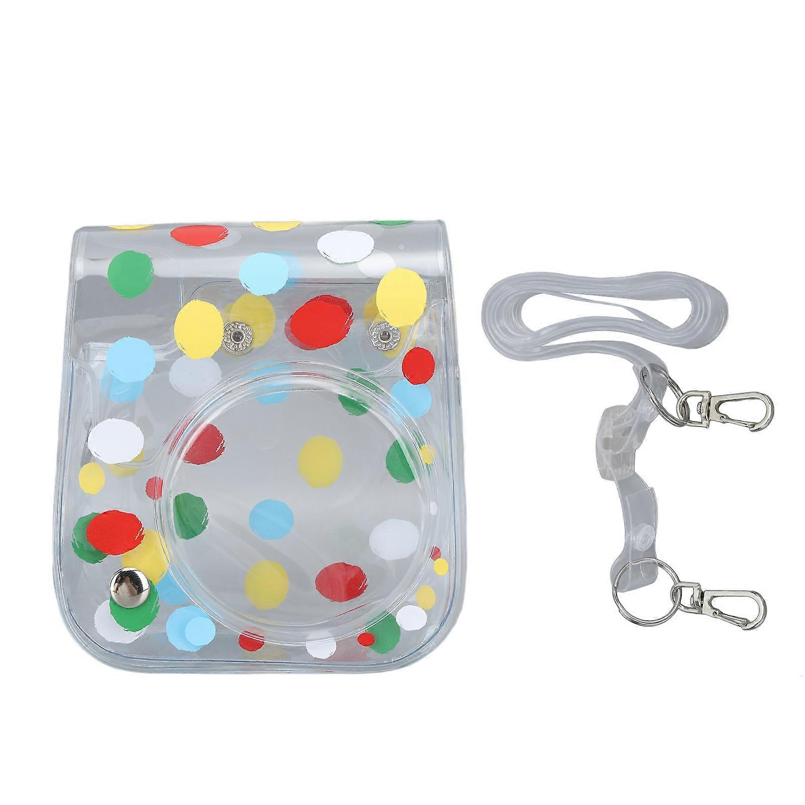 Camera Protective Bag Transparent Colorful Polka Dot Pattern Instant Camera Case For Mini 12