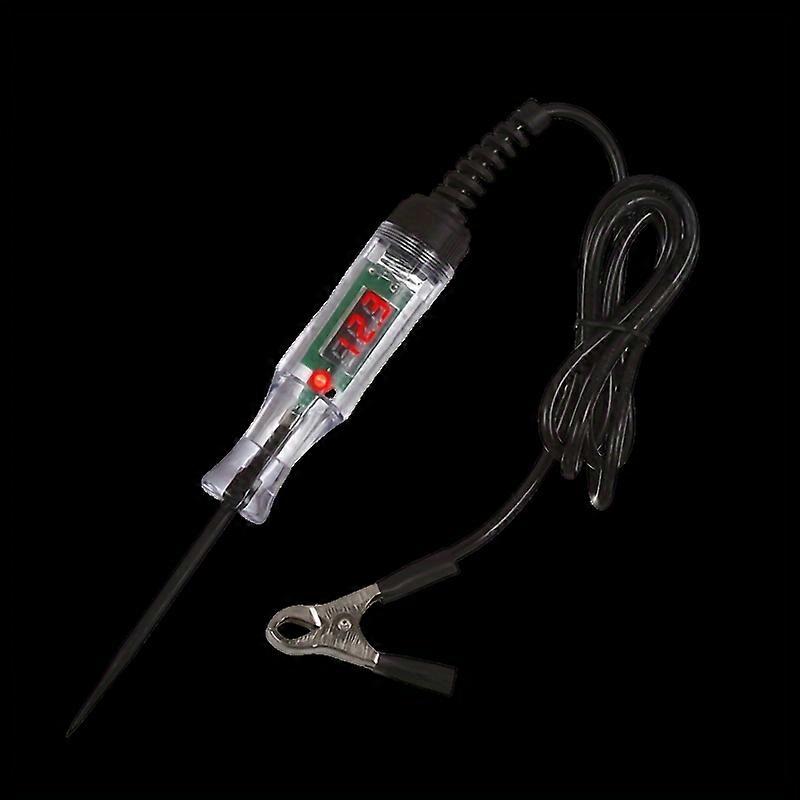 Car Test Pen Circuit Tester, DC Truck Voltage Digital Display Long Probe Pen With Light, Automotive Diagnostic Tools Auto Repair Tool
