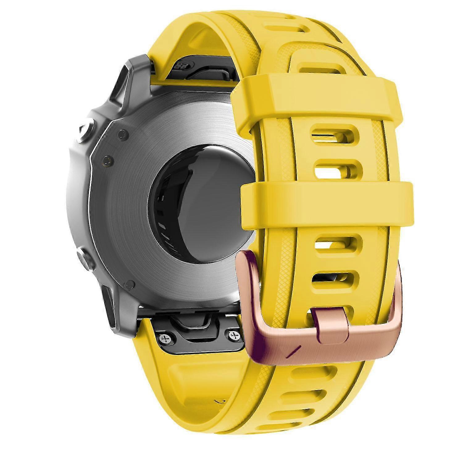 20mm Silicone Replacement Strap for Garmin Fenix 7S/6S Pro/5S Plus/Instinct 2S, Rose Gold Buckle