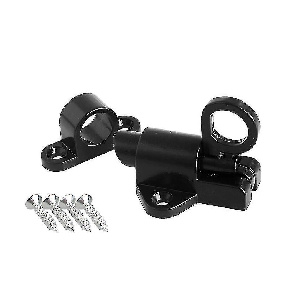 Black Window Gate Security Pull Ring Spring Bounce Door Bolt Aluminum Latch Lock