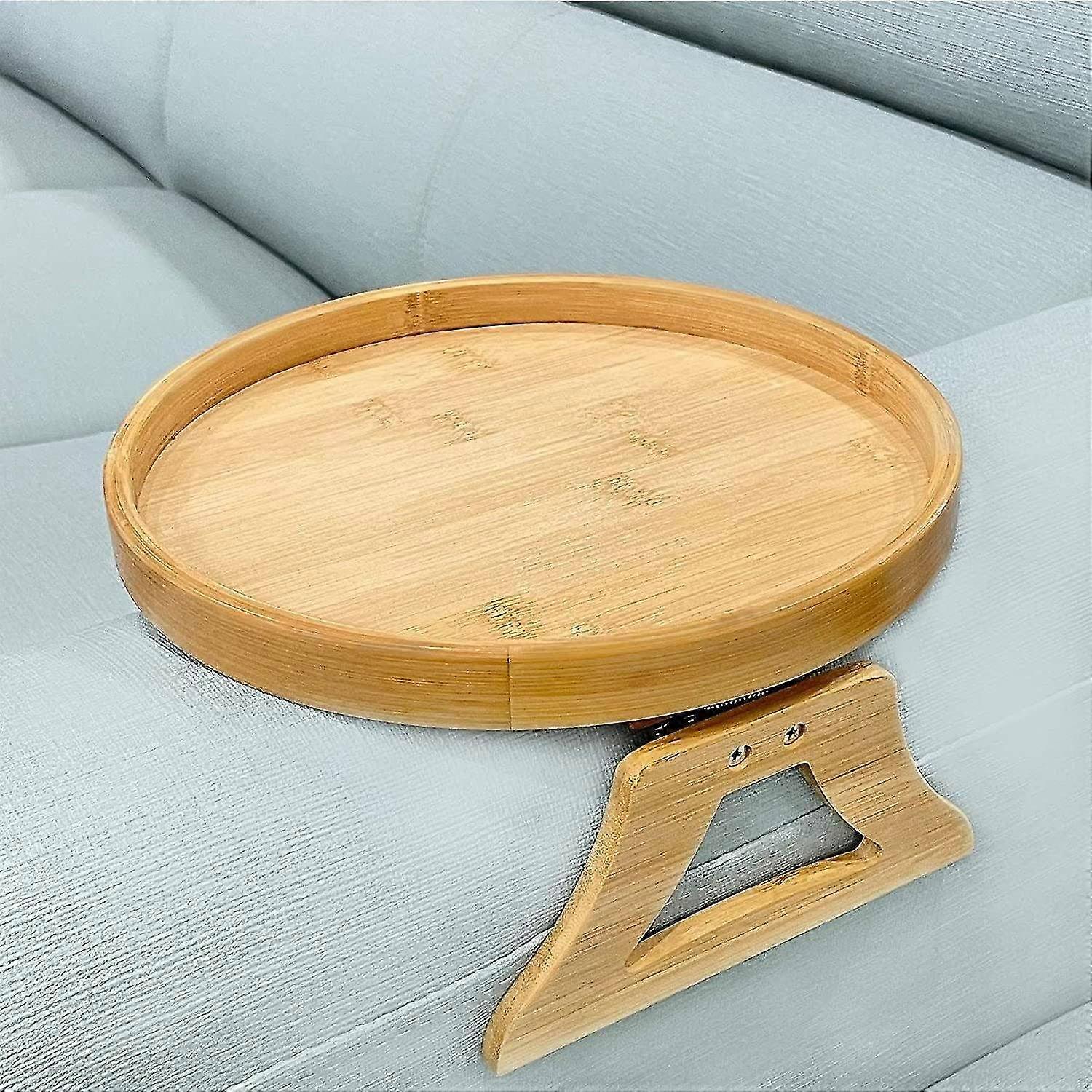Sofa Armrest Clip Tray Side Table For Drinks/eating(bamboo)