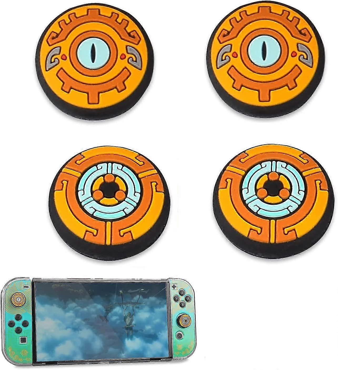For Tears Of The Kingdom Joycon Thumb Grip Caps, 4pcs Switch Silicone Thumb Grips For Ns Switch/oled/switch Lite