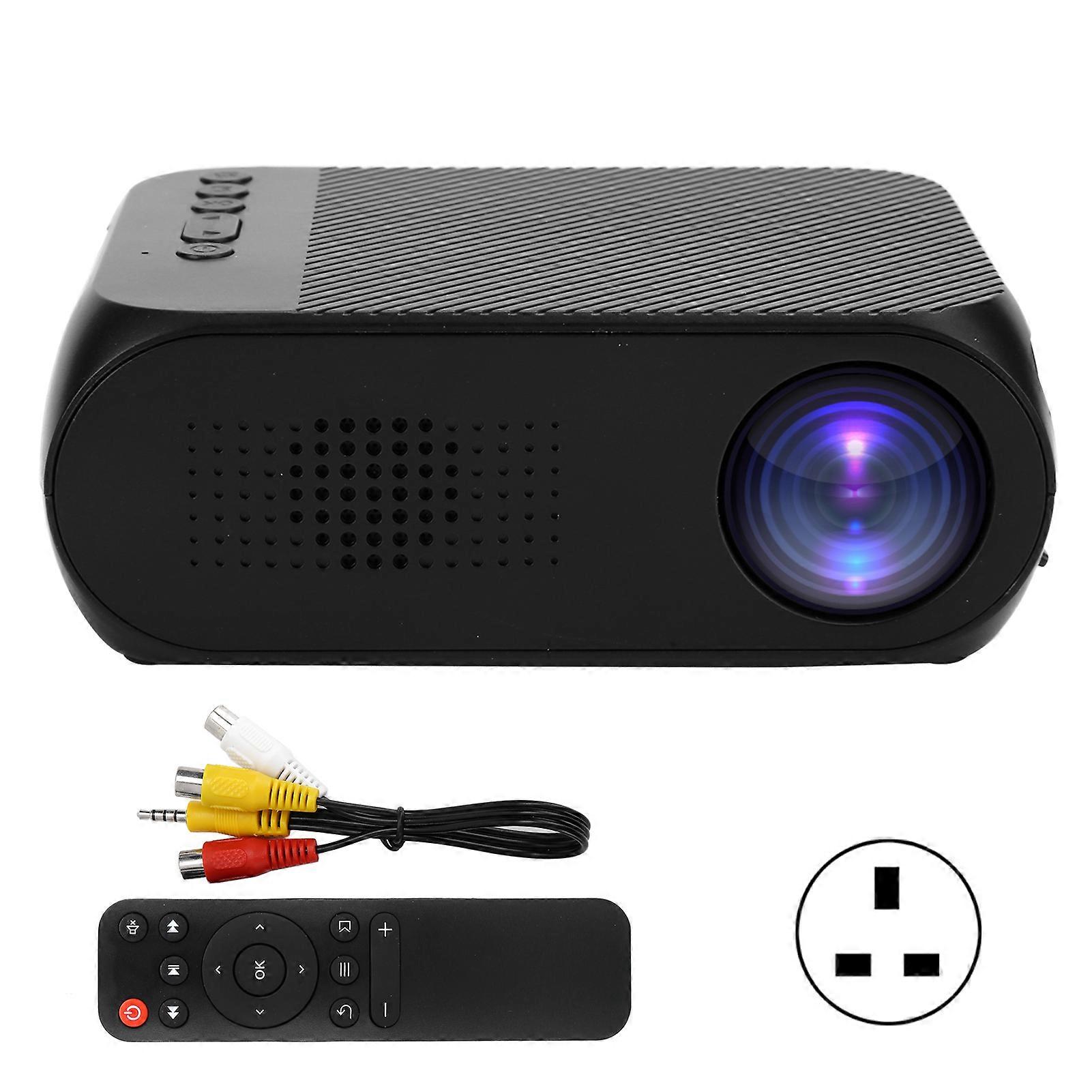 Mini Projector Black Micro 1080P HDMI Multi Function Home Theater YG320 100-240V(UK Plug )