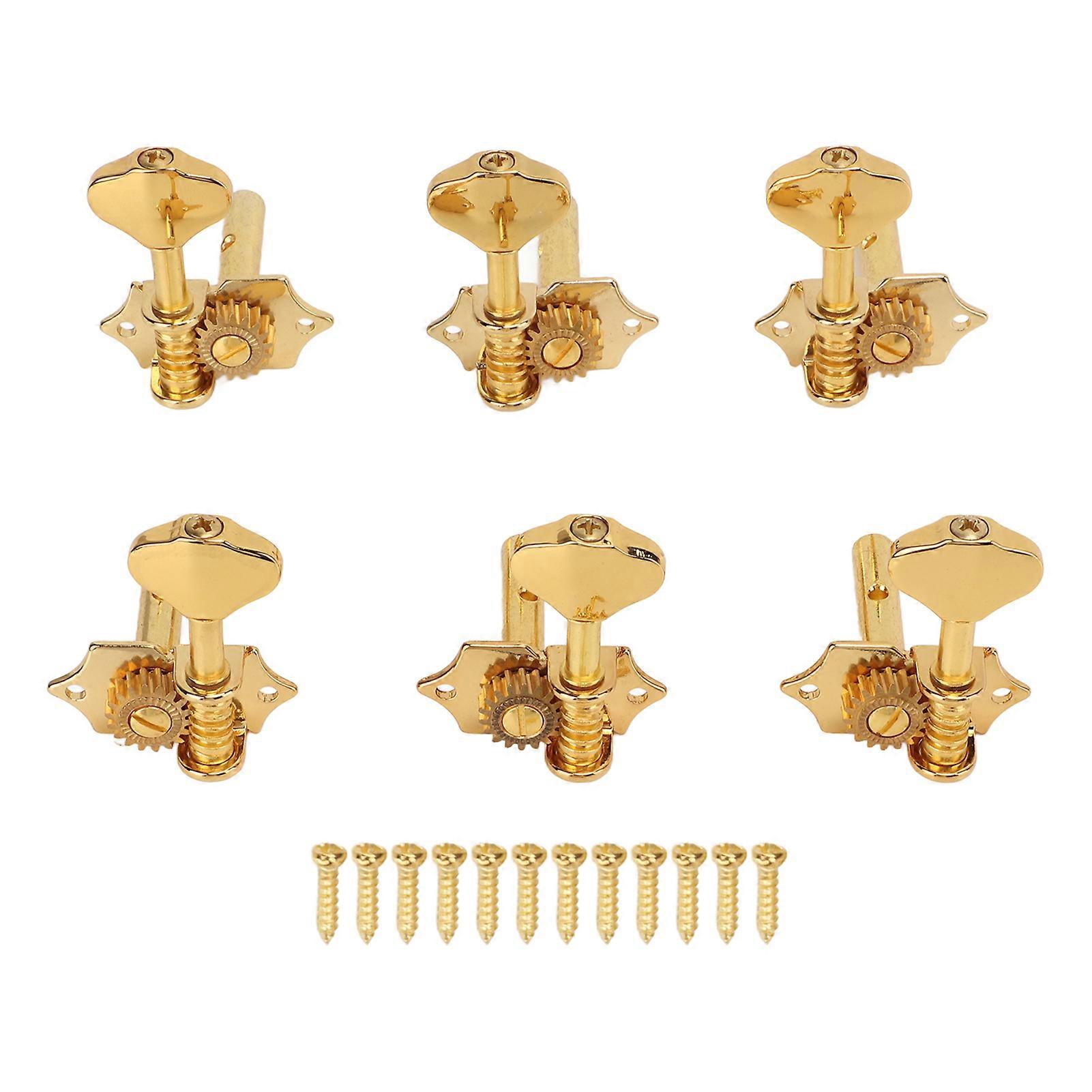 6Pcs Guitar String Tuning Peg Metal Open Tuner Key Machine Head Set Kit for Acoustic Electric