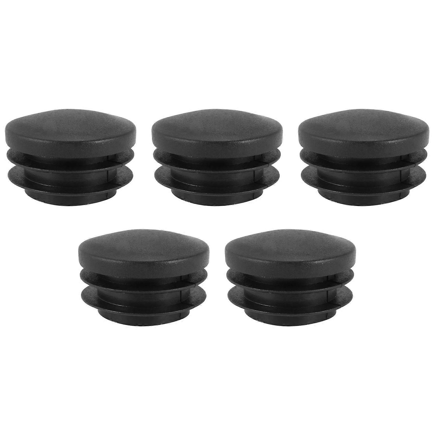 Schwarzer Kunststoff 35mm Dia Blanking Endkappen Runde Rohreinsatz 5 Stück schwarz