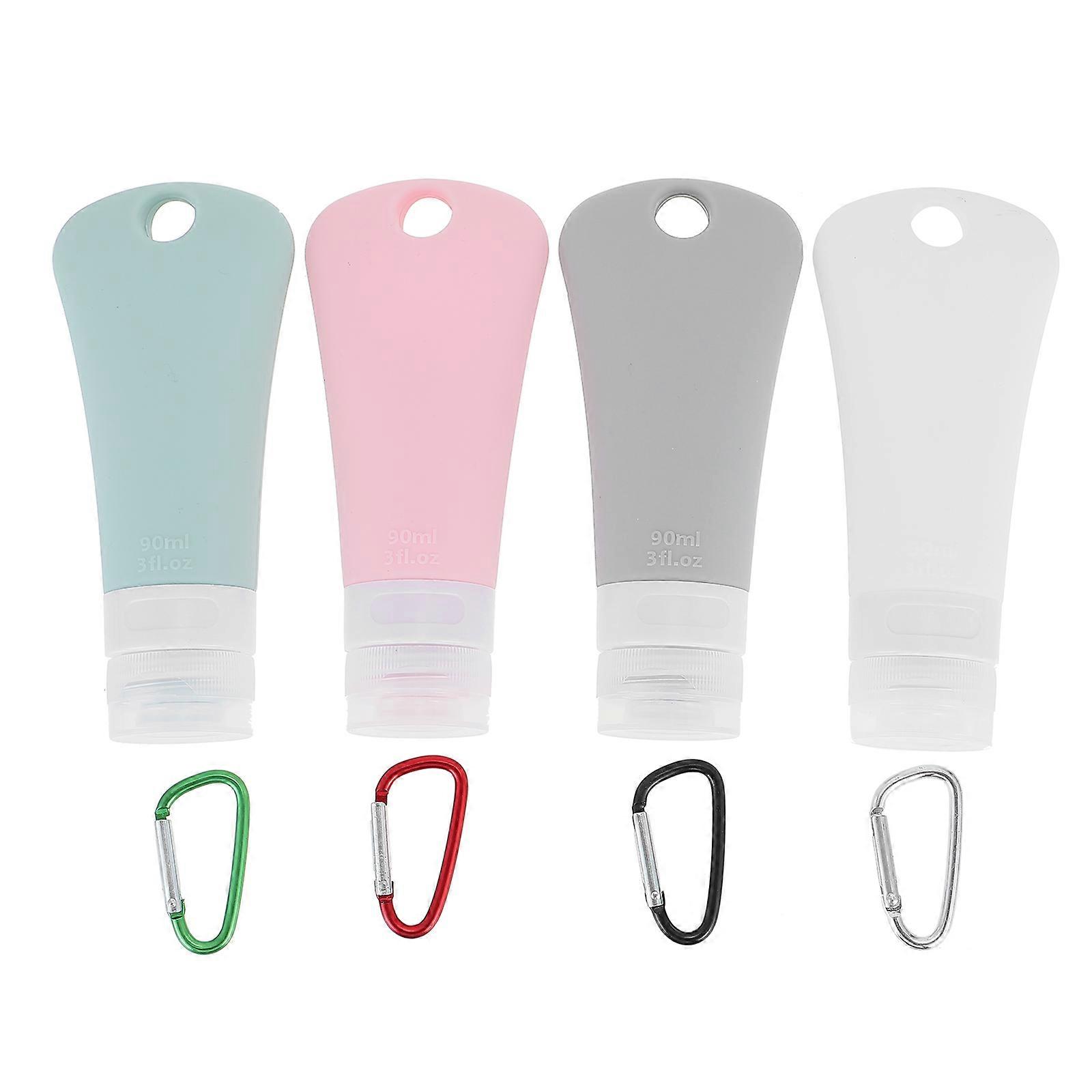 4 Sets Travel Bottles Silicone Dispensers Refillable Liquids Lotion Container