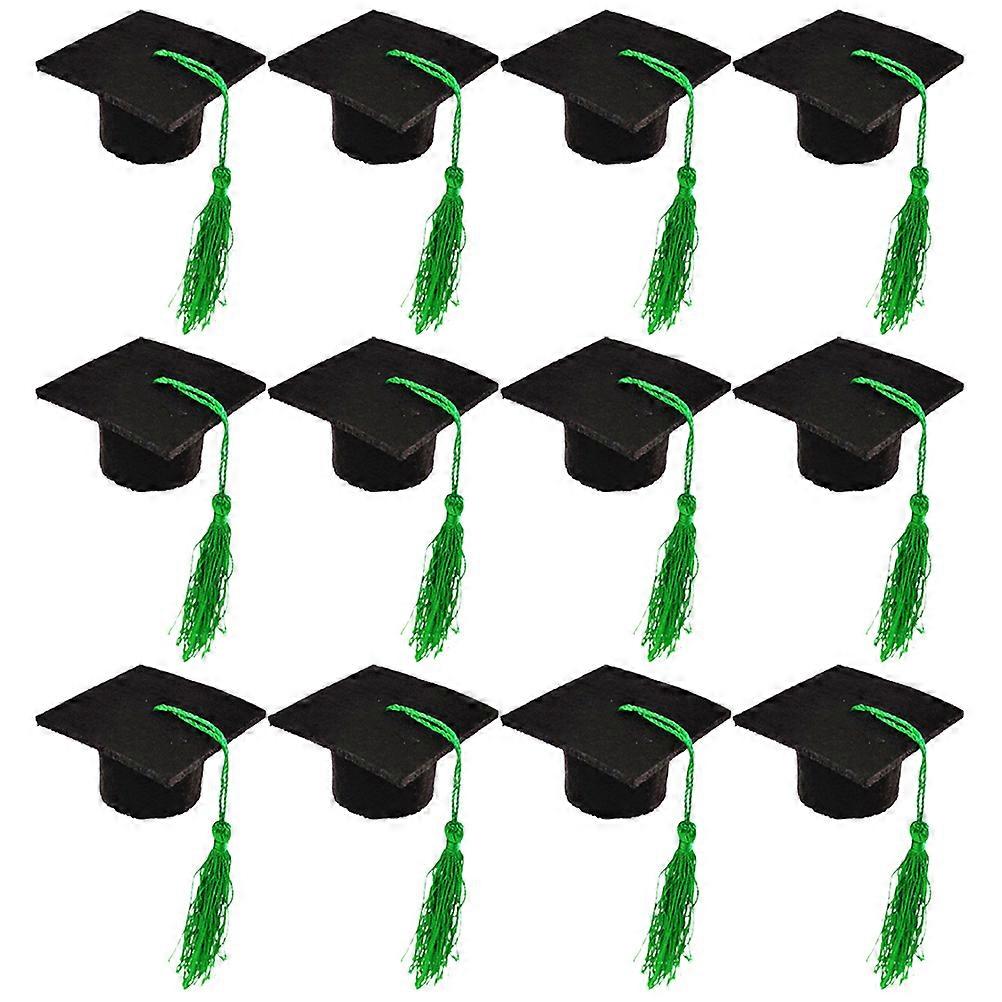12pcs Mini Graduation Cap Bottle Toppers Wine Bottle Caps Bouquet Decoration