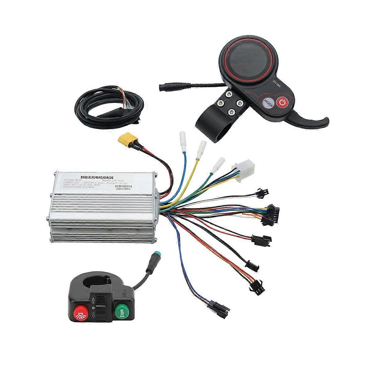 48V 25A Electric Scooter Controller Dashboard Kit with TF-100 Display+Switch Button for Electric Sc