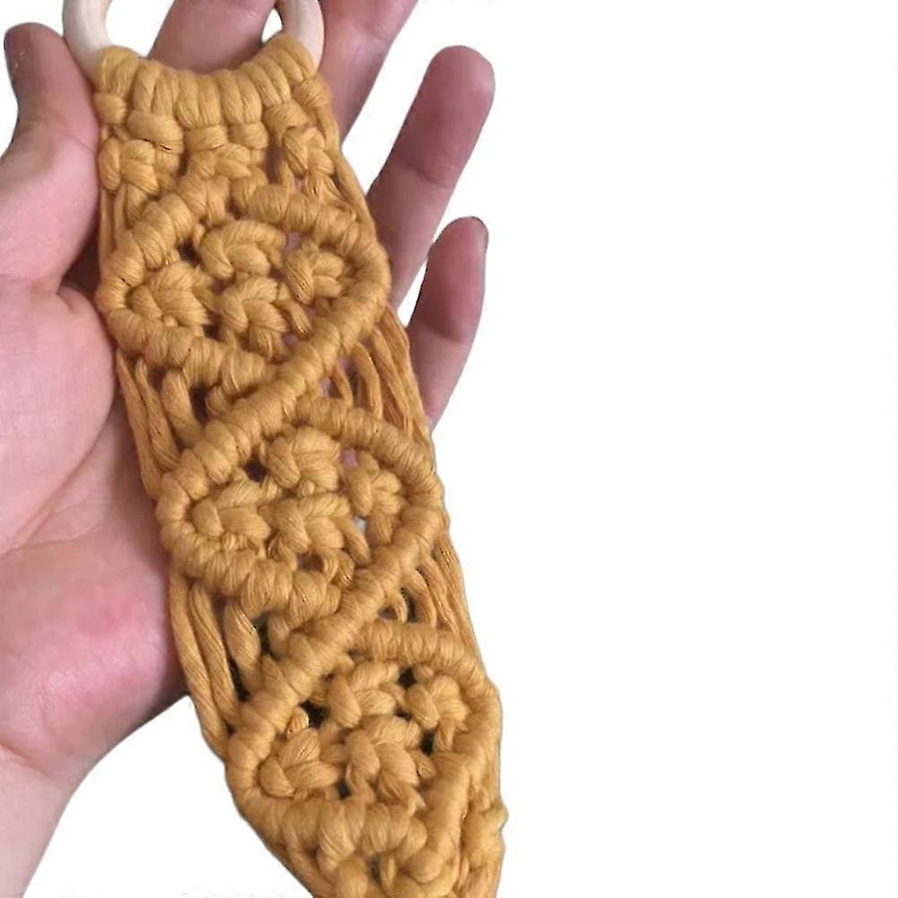 Macrame Handdukshållare Ring, Macrame Handgjord Stickad Hängande Kökshanddukshållare