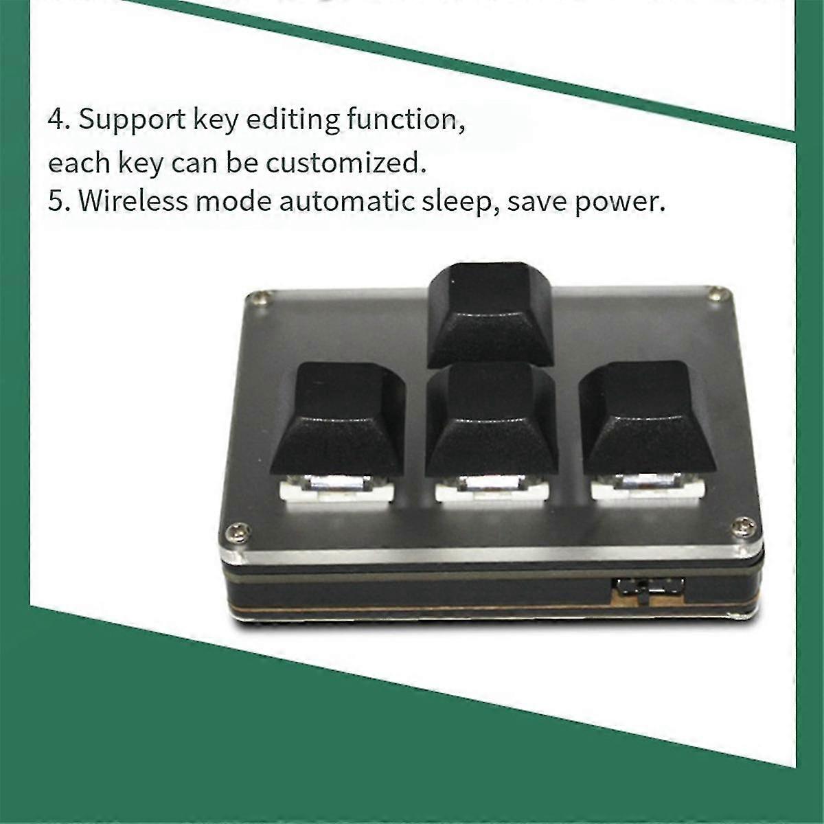 4-Key Wireless Customizable Keyboard 2.4G USB Bluetooth -Mode Key Customization Hot-Swappable Keys