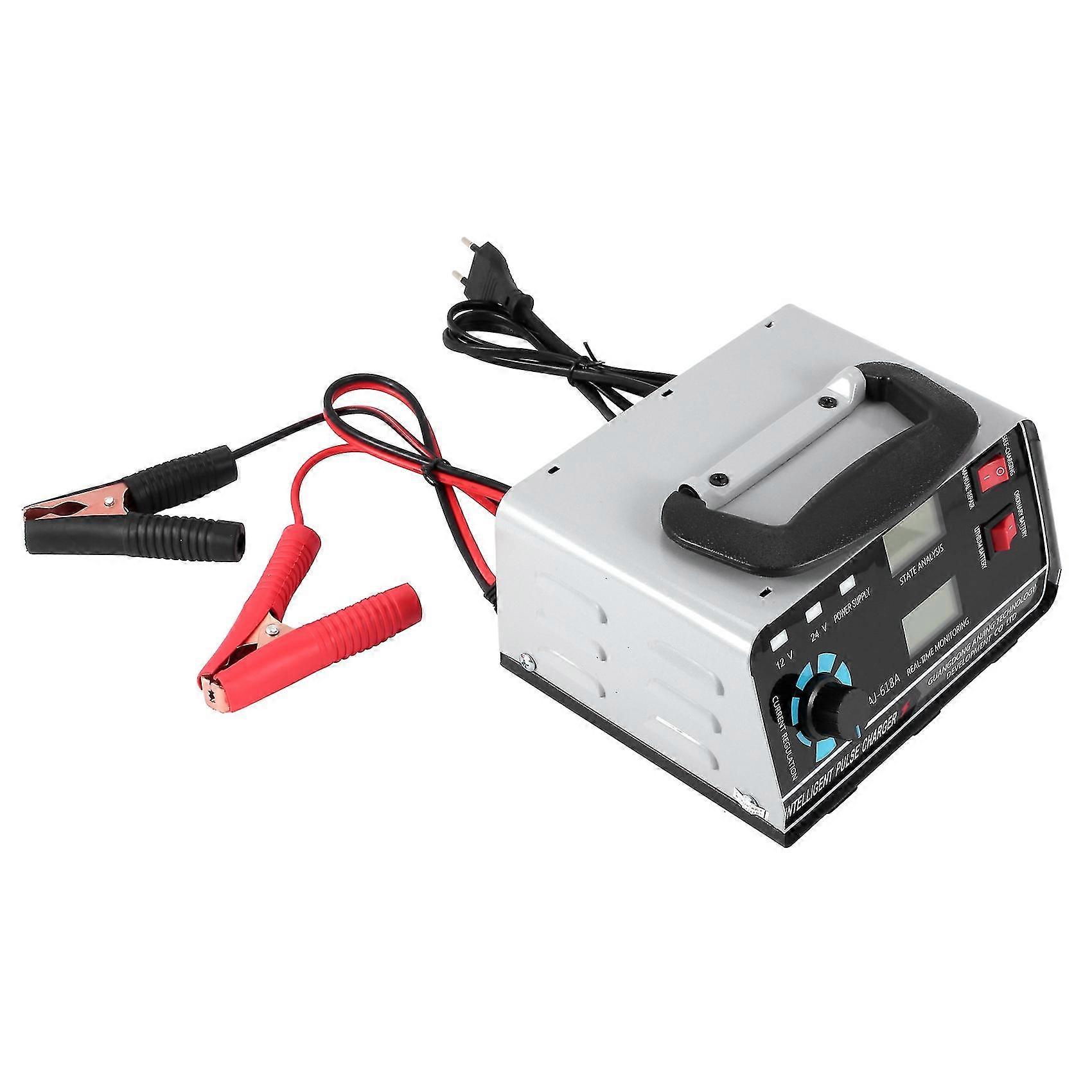 2024 400w 30a 12v/24v Automatic Car Battery Charger Smart Pulse Repair Boat Trickle Eu Plug