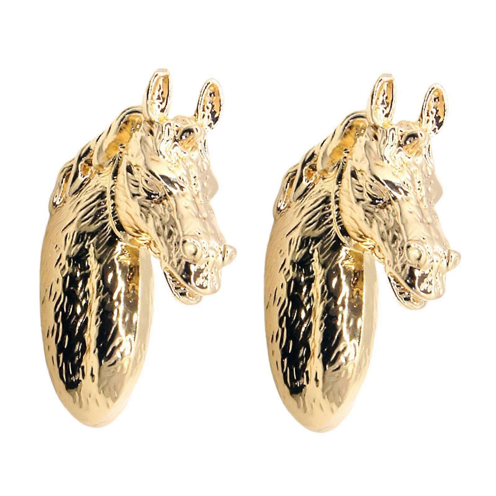 Horse Head Shaped Cabinet Door Handles Pulls Knobs Hardware With Screws Gold