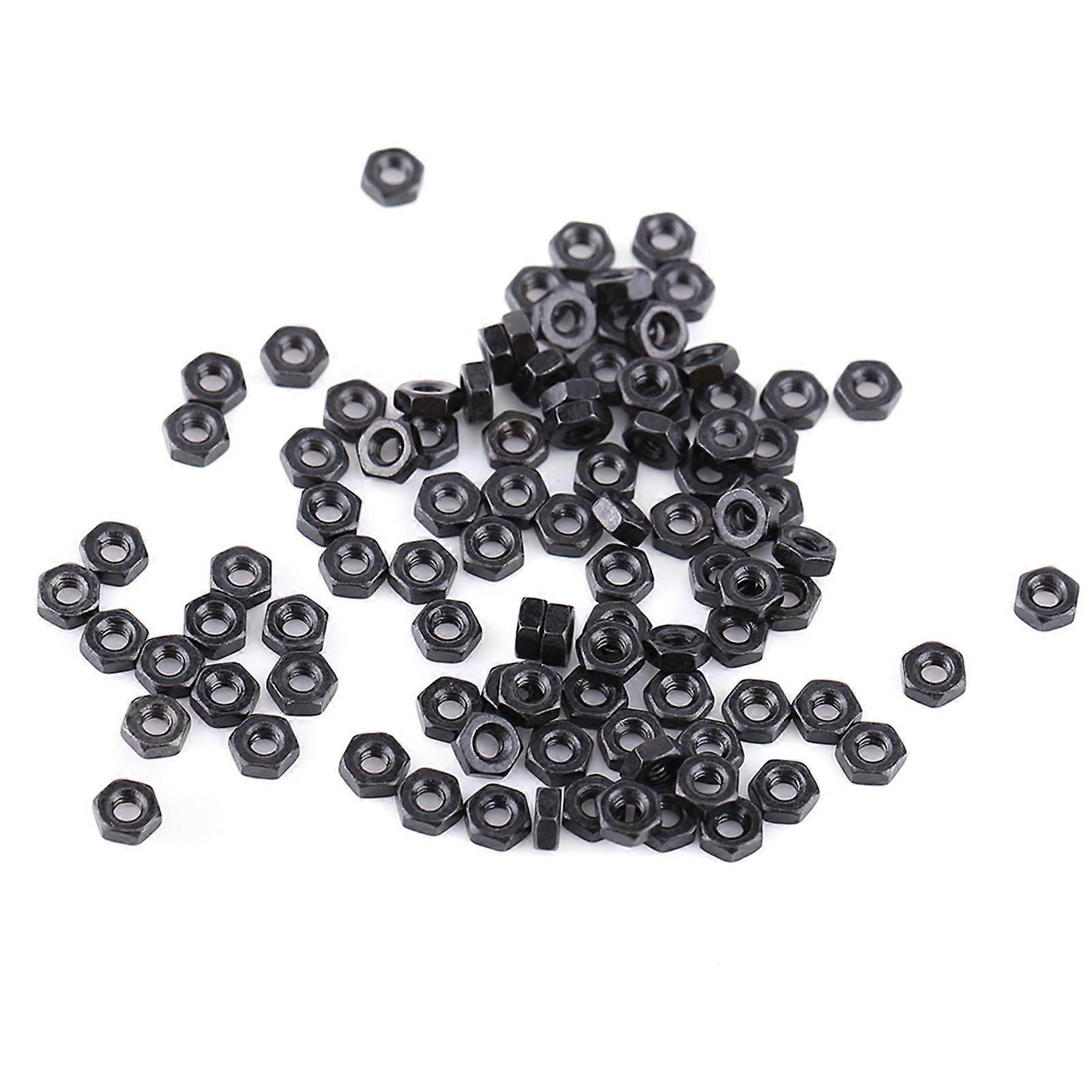 100pcs Acier Au Carbone Métrique Hex Hexagonal Écrous Fasterner Approvisionnement (M2)