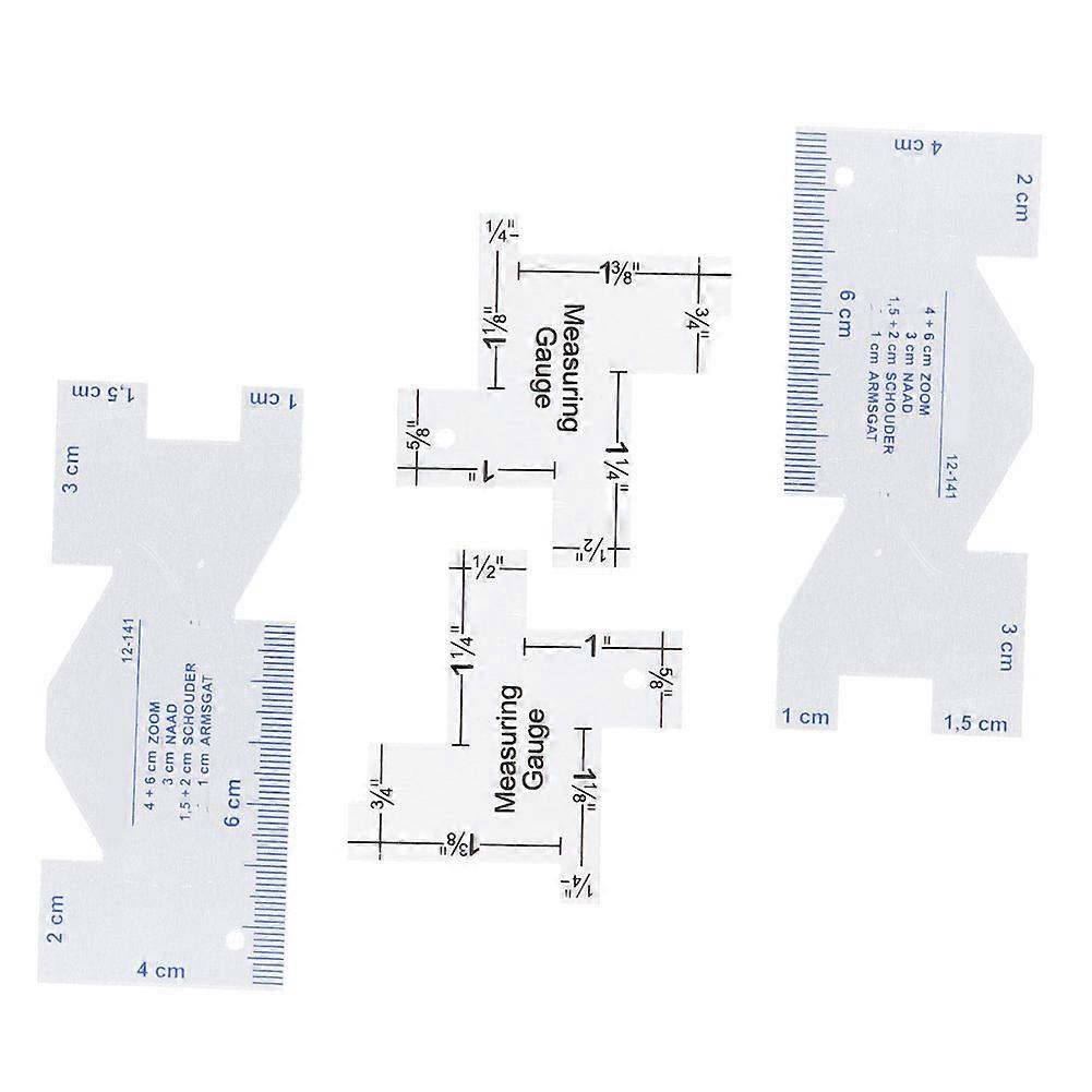 Irregular Sewing Aluminum Ruler Thickness Measuring Gauge Patchworks Quilt Tailor Tools