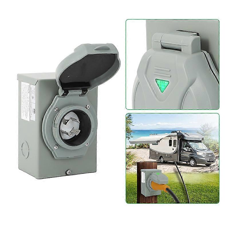 For 30 Amp Generator Power Inlet Box NEMA L14-30P for 4 Prong Generator Cord 125/250 Volt 7500 Watts Weatherproof Outdoor Use