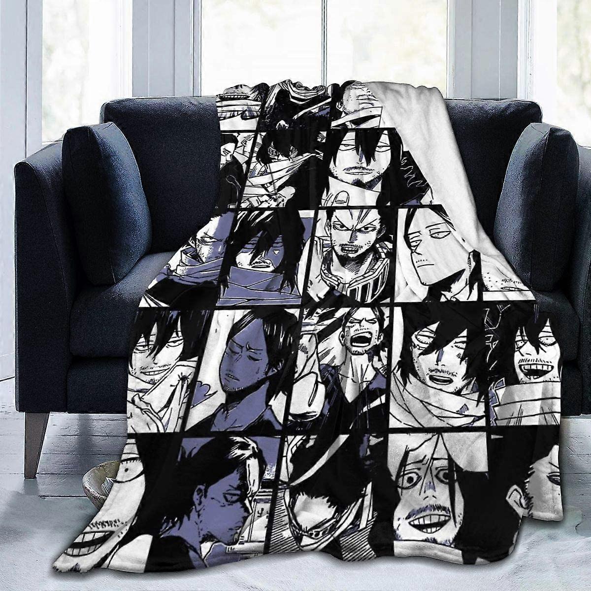 My Hero Academia Aizawa Shota komiskt collage filt sherpa kasta flanell lätt soffa luftkonditionering täcke varm soogan-SYS24504