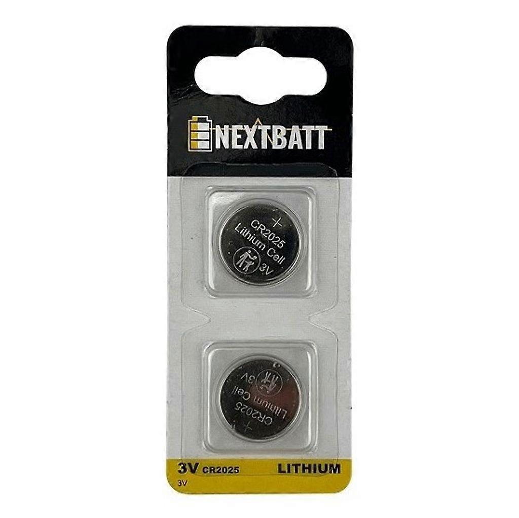 NextBatt Knopfzelle Batterie CR2025, 3V - 2er-Pack