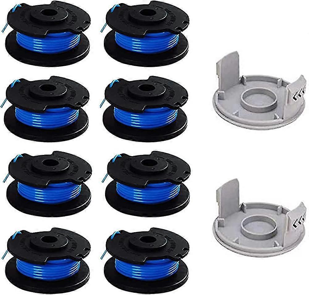 10 Packs 0.065 Inch Line Trimmer Replacement Spool For Ryobi 18v 24v 40v, Fits Ryobi One+ Ac14rl3a, 11ft Cordless Line Trimmer, 8 Spools + 2 Trimmer C
