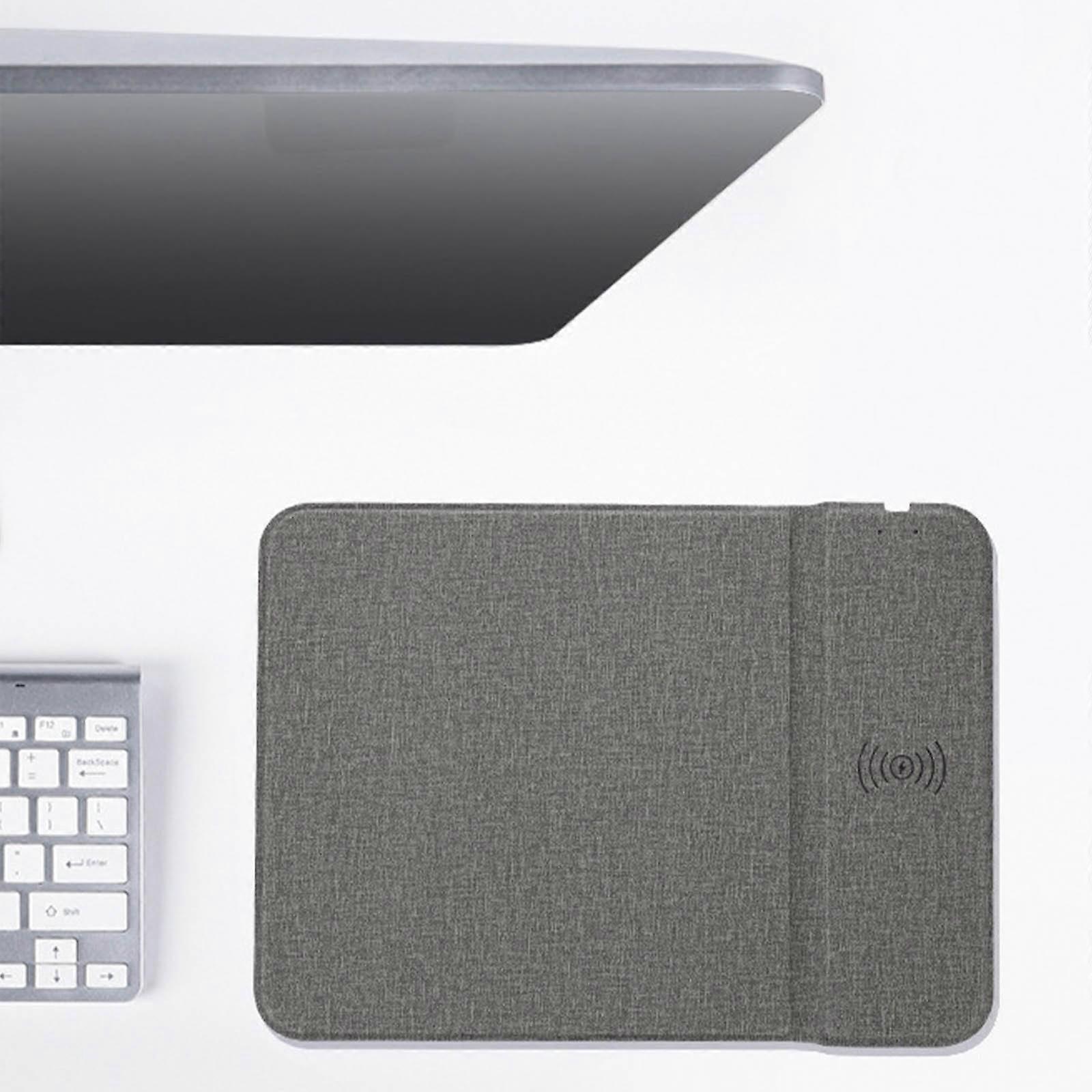Flat Clicker Mouse Pad With Wireless Charger, 15W Wireless Charger For All Devices Laptop Computer Mousepad With Mobile Phone Fast Charging