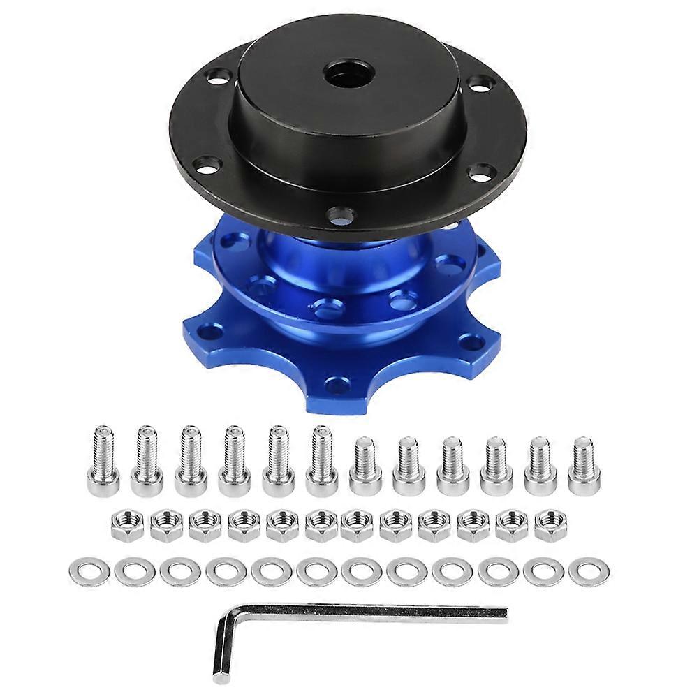 Car Steering Wheel Hub Quick Release Adapter Snap Off Kit with Screws(Blue)