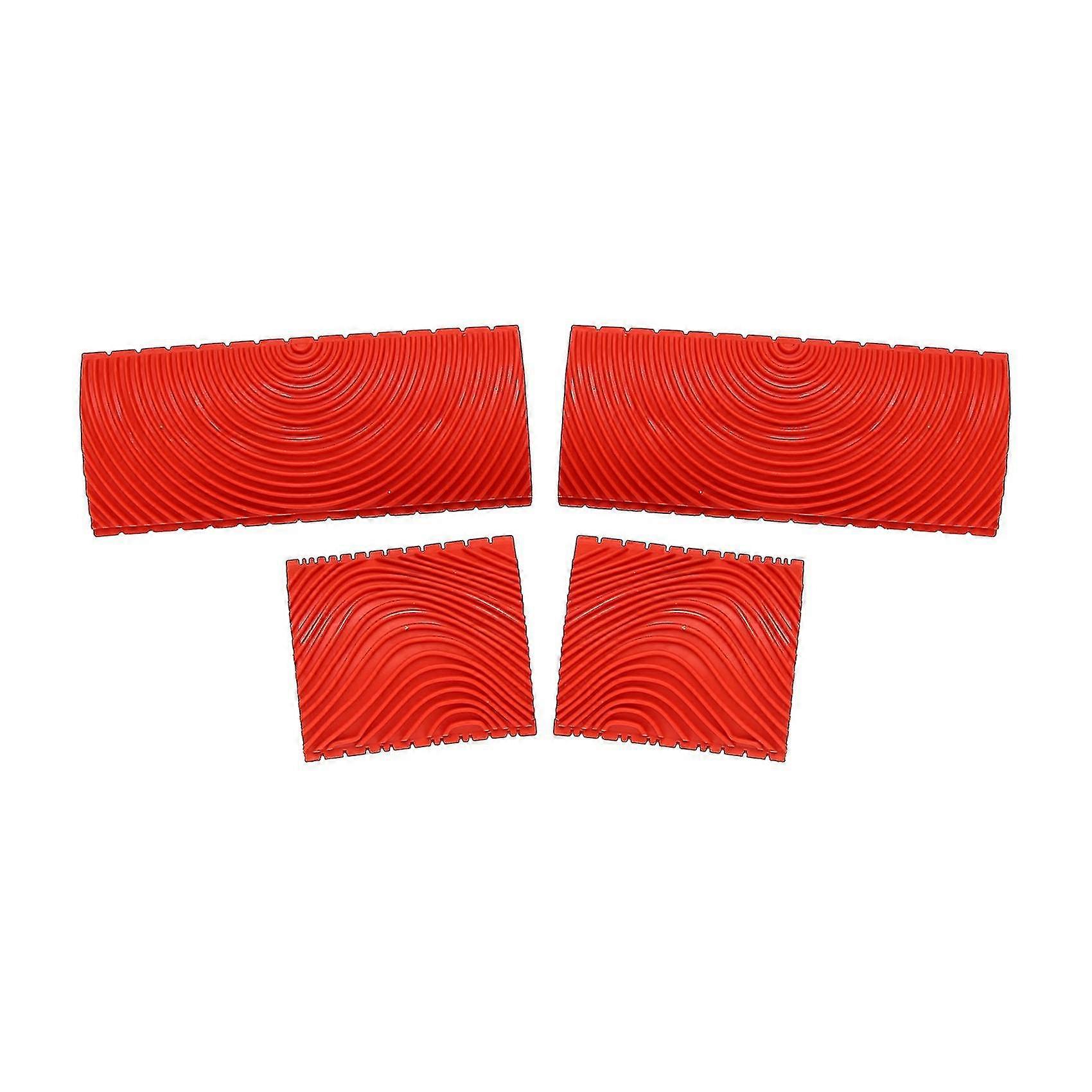 4pcs Wood Graining Roller Rubber Painting Diy Wall Decoration Tools