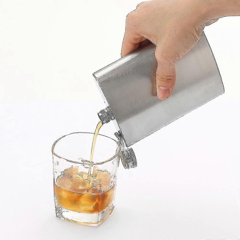 3 Pcs 8 Oz Hip Stainless Steel Flask & Funnel Set By Qll, Easy Pour Funnel Is