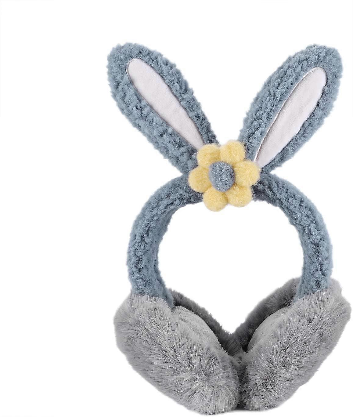 Foldable Girls Winter Earmuffs Furry Plush Warm Ear Warmer Outdoor Padded Cold Weather Adjustable Cute Ear Muff Covers