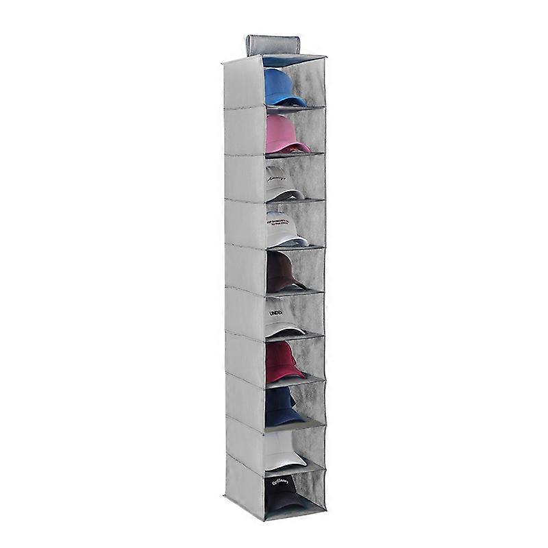 Shoe Rack - 10 Sections - Closet Organizer - Grey