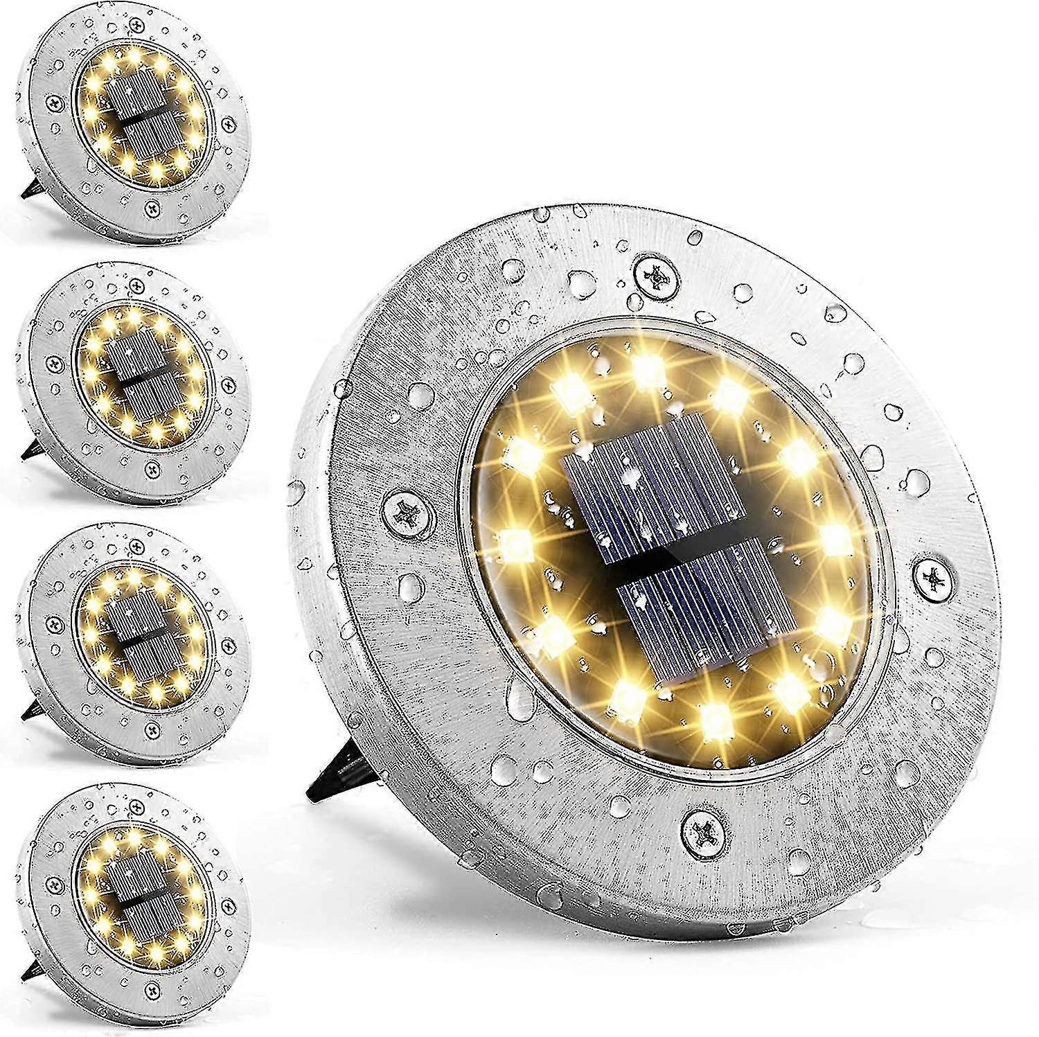 Solar Ground Lights 12leds 4pack In-ground Lights Solar Powered Pathway Lights