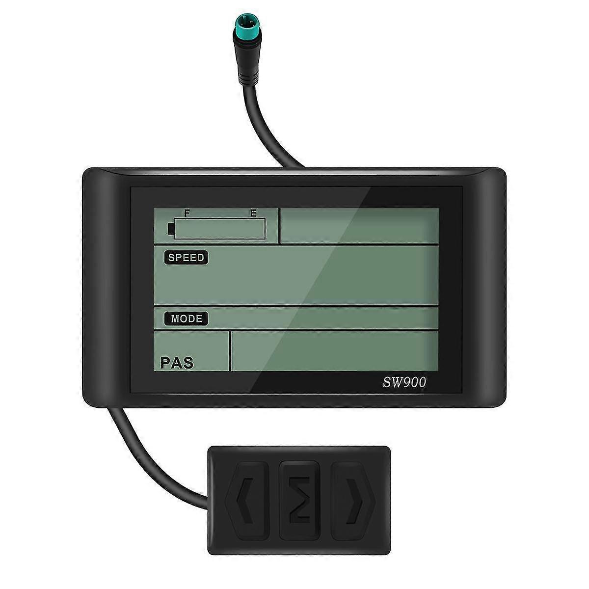 Ebike Sw900 Lcd Display Control 24/36/48/60/72v Speed Meter Speedometer Wired Waterproof Plug Bicycle Accessories