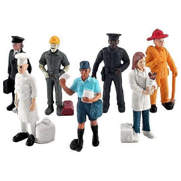 6xMiniature People Model Figurines Baker Postman Realistic Micro Landscape