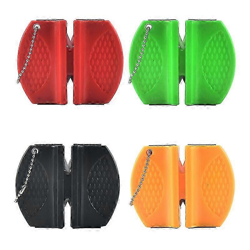 4 Pieces Knife Sharpener Mini Ceramic Shank Knife Sharpener Portable Type Camping Pocket Sharpening Stone Knife Sharpening Stone Useful and Fashion