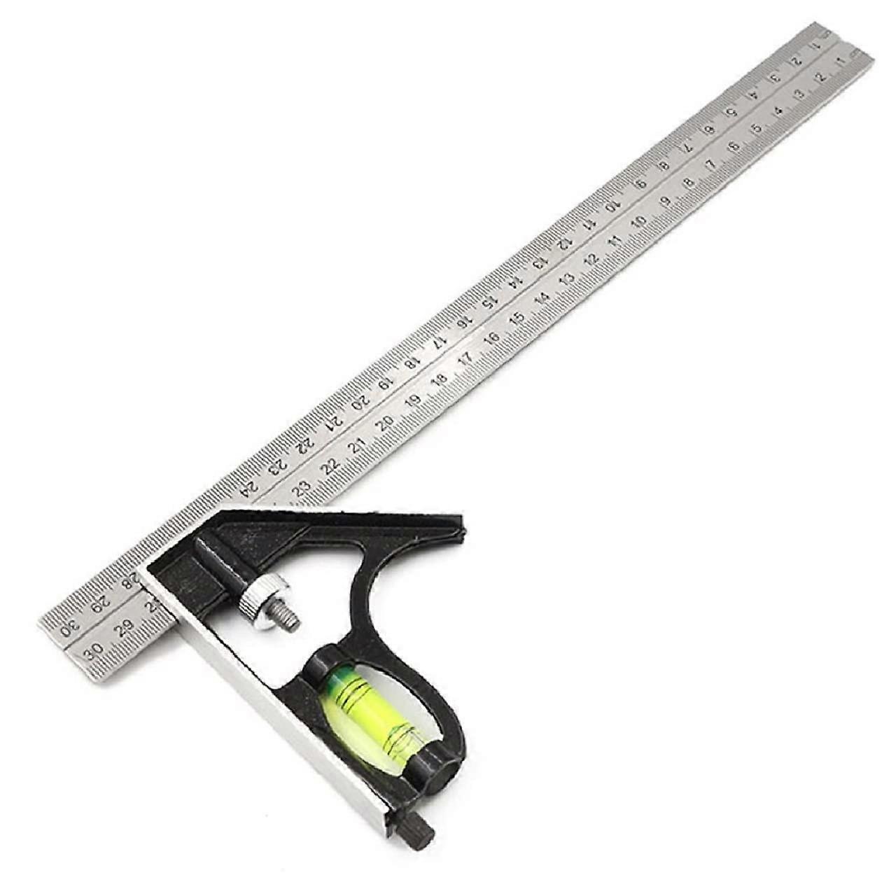 Combination Square Stainless Steel Angle Ruler with Scribing Tool&Bubble Level for Carpenter