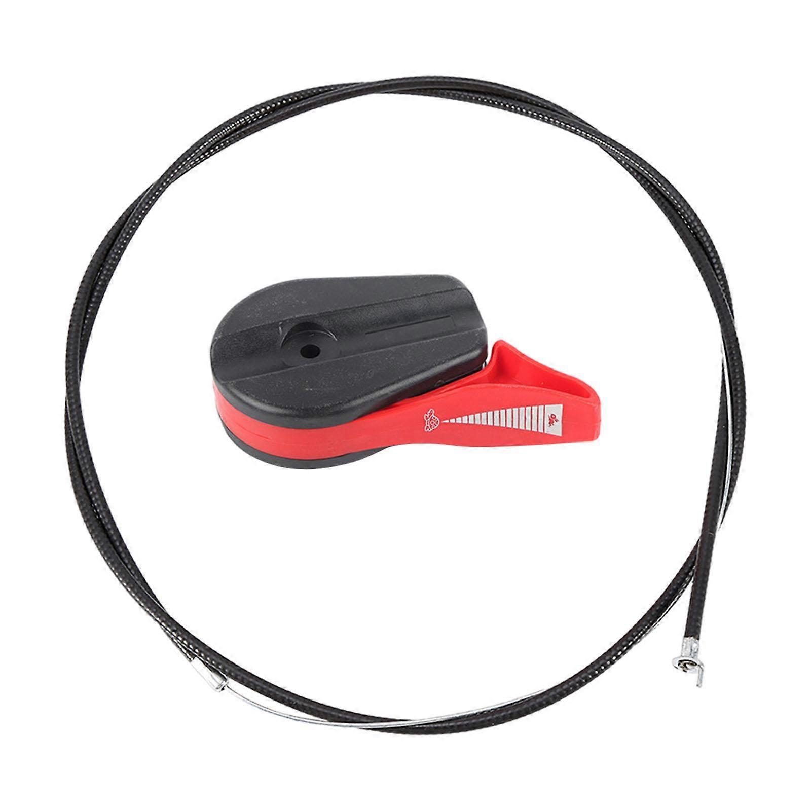 Lawn Mower Throttle Cable Control Switch Lever Handle Set Reusable Universal Red