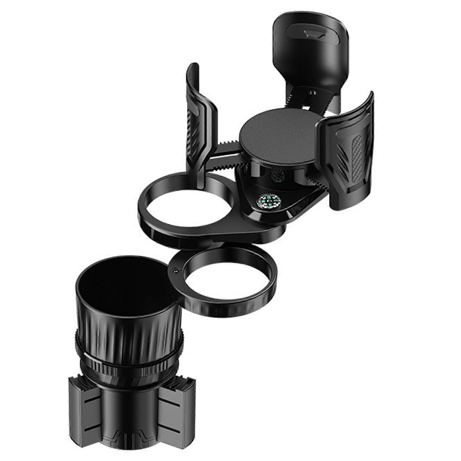 2 in 1 Car Cup Holder with Compass 360 Rotating Multifunctional Car Cup Holder Expander Adapter Base Tray for Snack Bottles Cup
