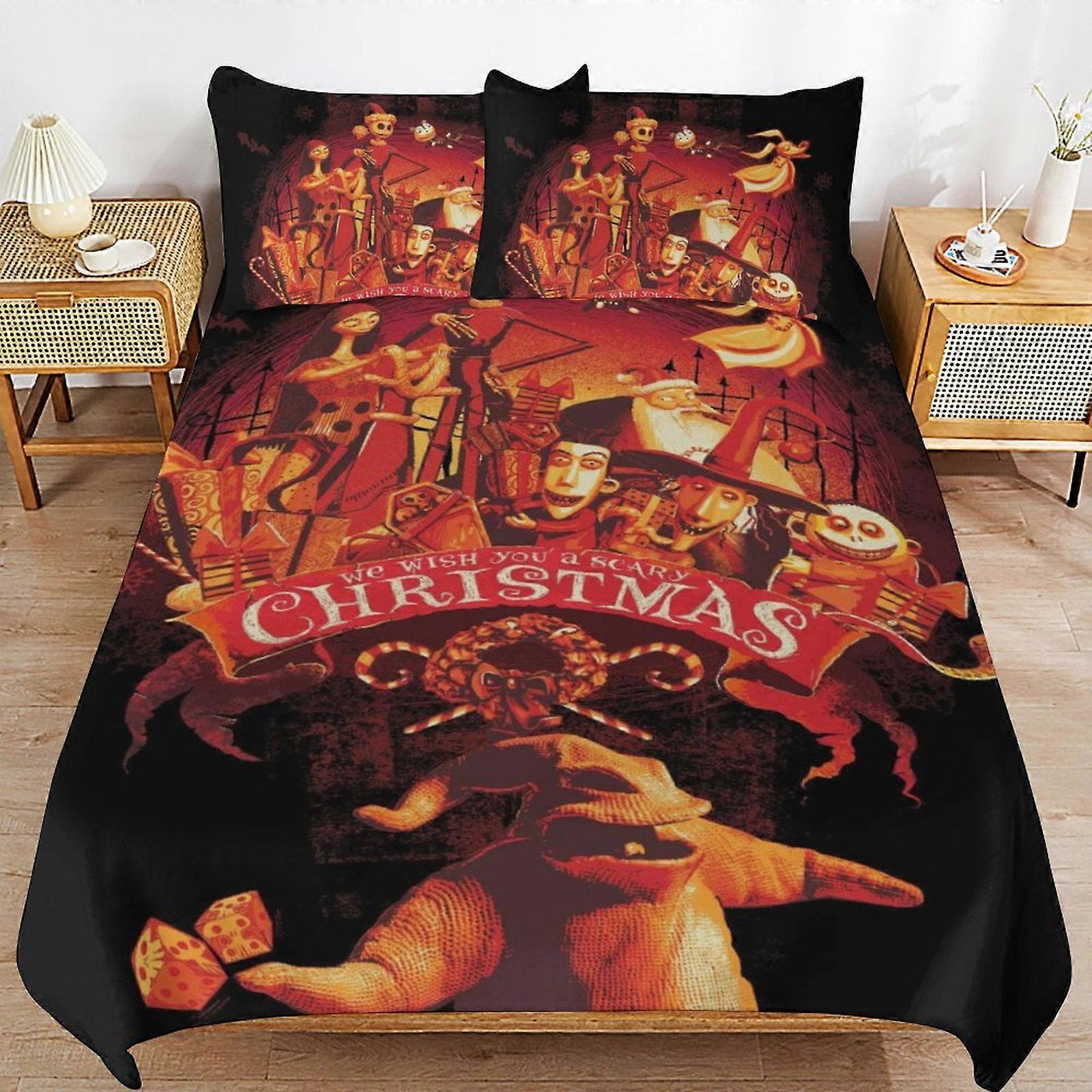 vuodevaatteet SX654 painajainen ennen joulua vuodevaatteet pussilakana Mukava ja kevyt sarjakuvavuodevaatteet 3-osainen (useita kokoja valita