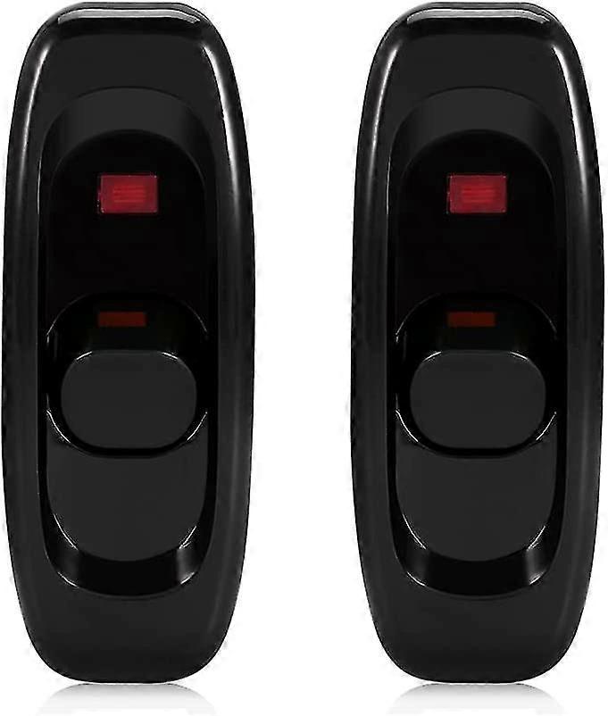 2 in-line light switches/lights/switches, black