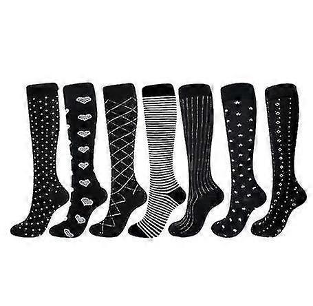 7 Pack Copper Unisex Compression Socks Circulation-best Support For Medical