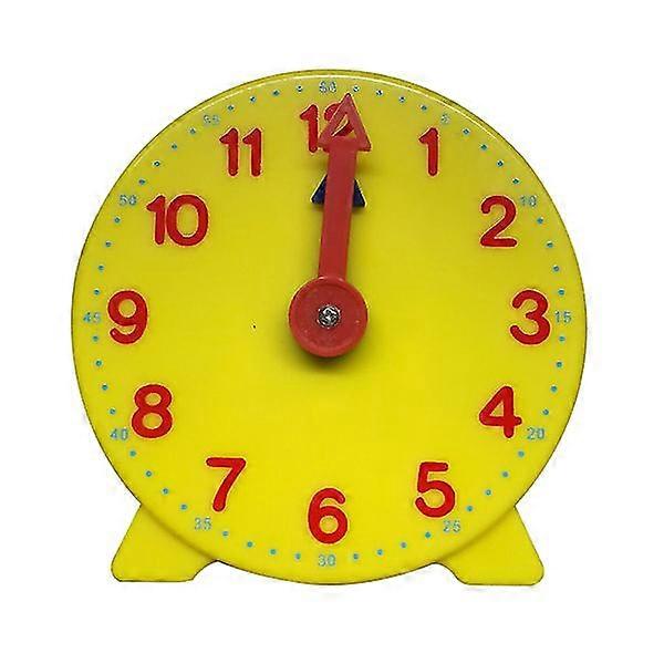 Small Round Learn Time Clock Desktop Teaching Clock Model Early Education Toys For Kids Children (pointer Color For Random)