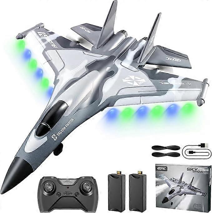 RC Plane 2.4GHz 4 Channel RC Plane Fighter Toy, Easy to Fly Gift for Adults, Beginners and Advanced Kids, 6-Axis Gyroscope and 2 Batteries
