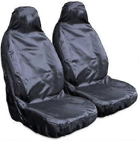 ניילון עמיד למים כבדים זוג מגני כיסוי מושב קדמיים (שחורים) (1pair)