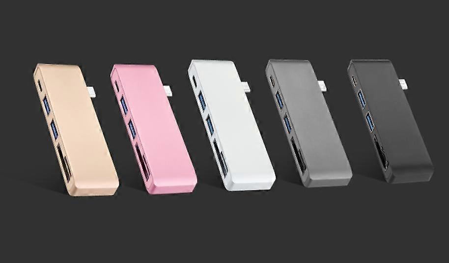 5 i 1 Typ-C Hub USB C 3.0 Multi Laddningsadapter Kortläsare För MacBook Pro
