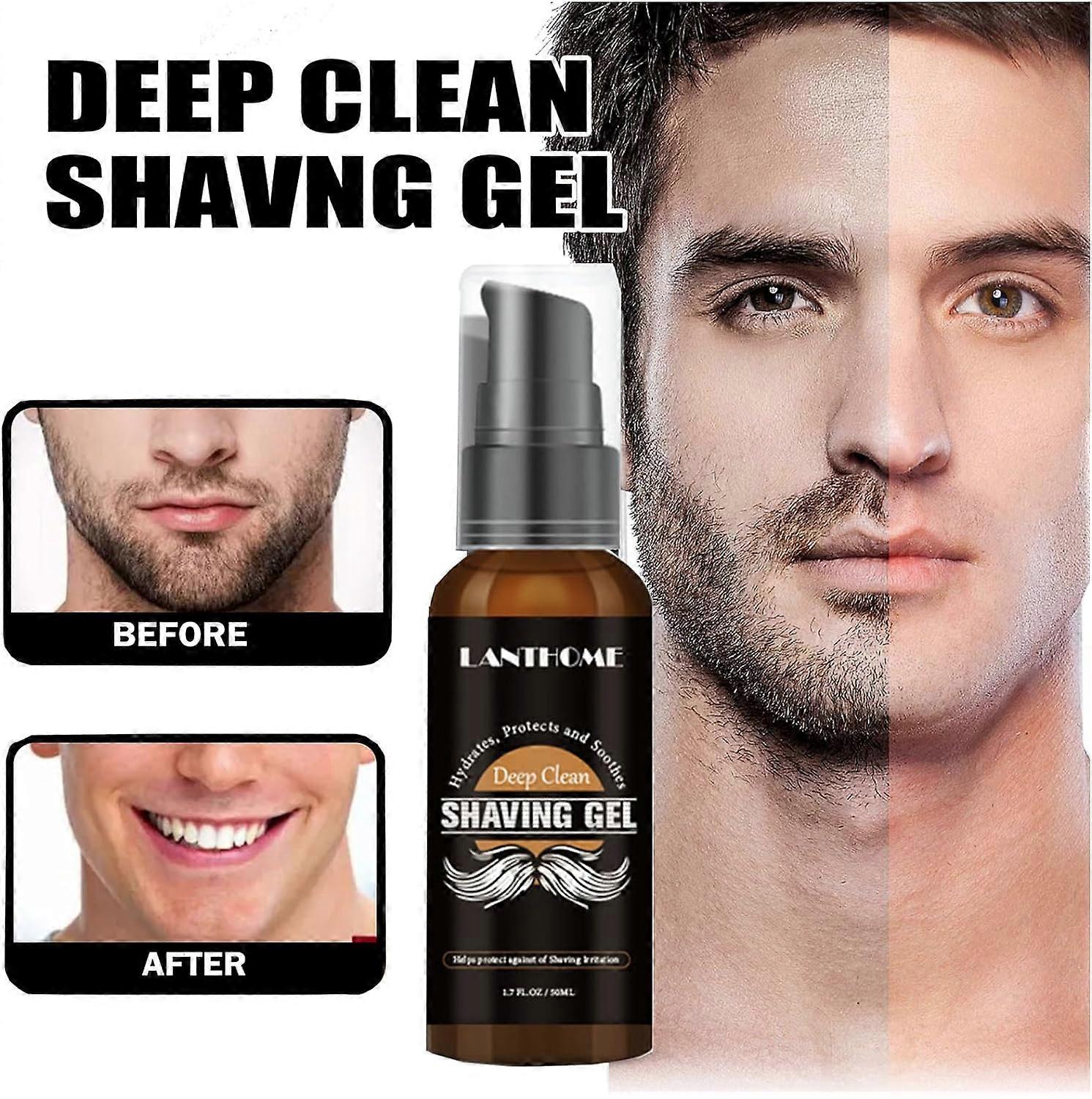 Deep Clean Shaving Gel, Shave Gel for a Clean, Close, Comfortable Shave, Easy to See Edging with the Clear Gel, Soften Beard & Skin, Barber Shaving G